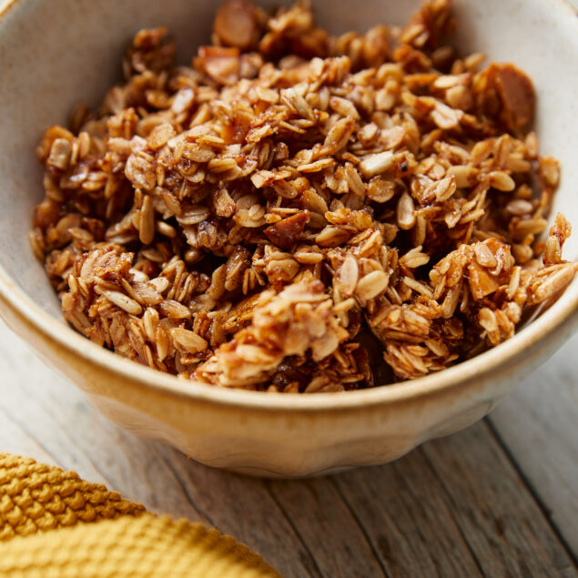 Cinnamon Granola Recipe close up shot