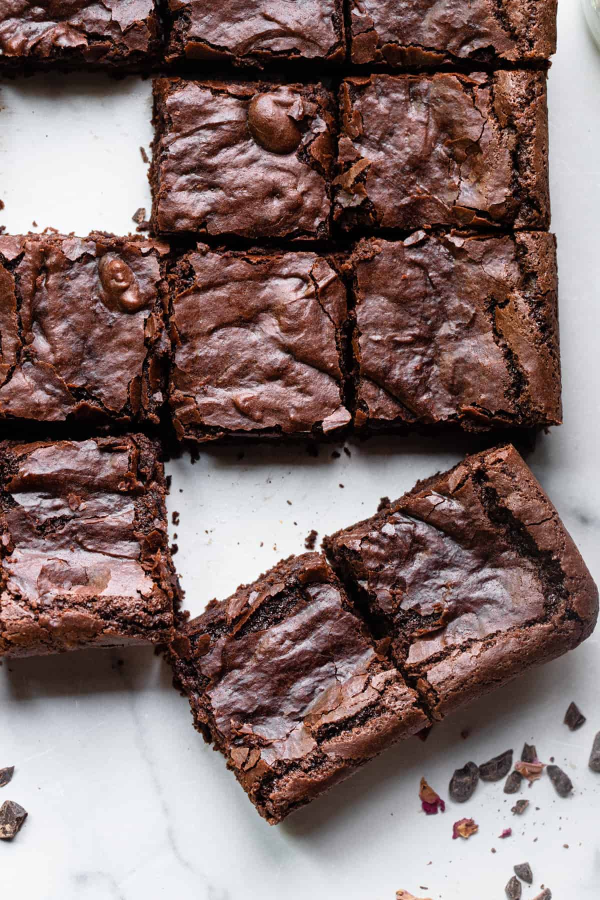 slices of Eggless Brownies on a table