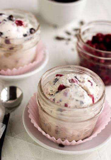 Pomegranate and Dark Chocolate Chunk Ice Cream {Lower Fat + Gluten Free} - Food Faith Fitness