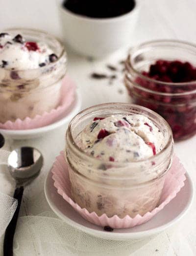 Pomegranate and Dark Chocolate Chunk Ice Cream {Lower Fat + Gluten Free} - Food Faith Fitness