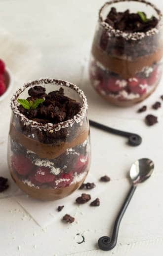 Chocolate Coconut Raspberry Mousse Parfaits {Butter free + Gluten Free} - Food Faith Fitness