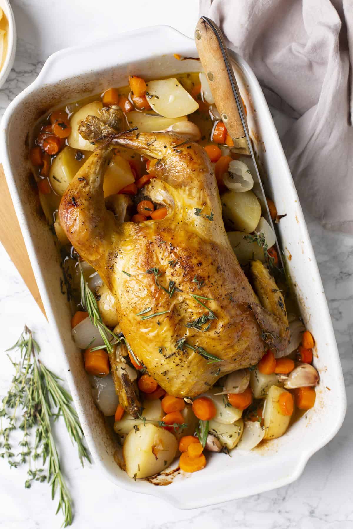 Roast Chicken With Vegetables and Potatoes