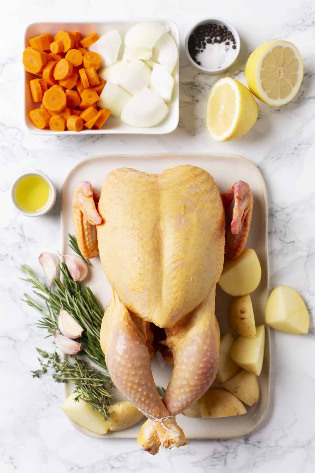 Roast Chicken With Vegetables and Potatoes