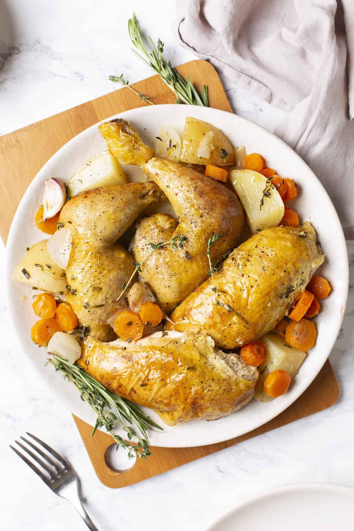 Roast Chicken With Vegetables and Potatoes