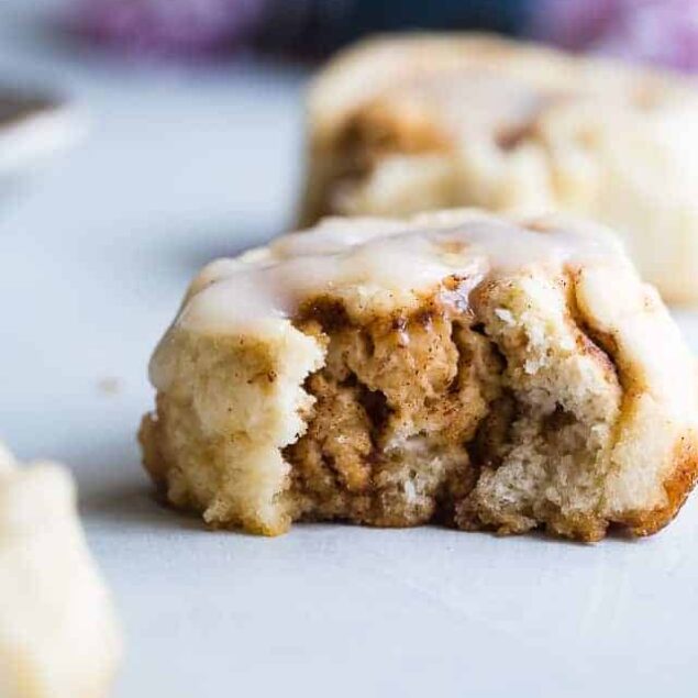 The BEST Easy Dairy Free Gluten Free Vegan Cinnamon Rolls - You will never believe that these  Cinnamon Rolls are better for you, gluten free/dairy free/egg free and under 200 calories! Soft, tender and perfectly sweet and spicy! | #Foodfaithfitness | #Glutenfree #Healthy #Vegan #DairyFree #EggFree