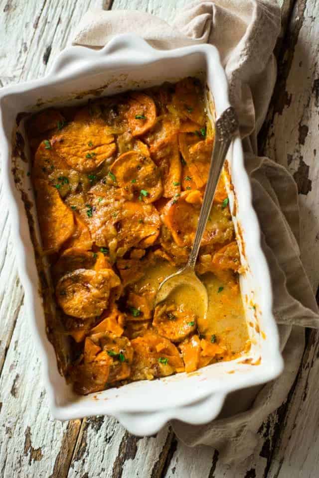 Scalloped Sweet Potatoes {Paleo + Vegan}