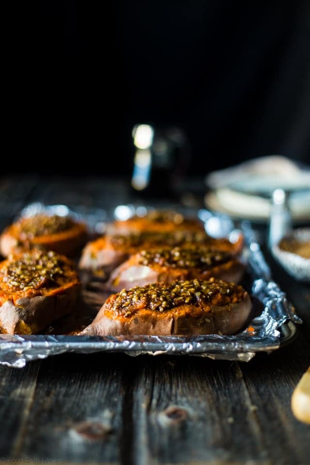 Pecan Pie Healthy Stuffed Sweet Potatoes