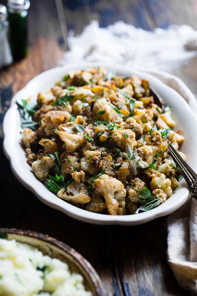 Cauliflower Low Carb Paleo Vegan Stuffing