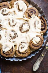 The Best Paleo Cinnamon Rolls - These gluten free cinnamon rolls are a simple, wholesome remake of the classic baked good that you can't even tell is healthy, and gluten/dairy free! SO soft, fluffy and YUMMY! | #Foodfaithfitness | #Paleo #Glutenfree #Healthy #Dairyfree #Cinnamonrolls