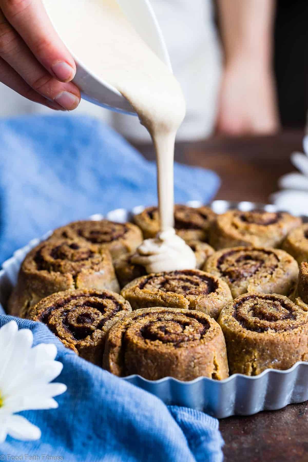 The Best Paleo Cinnamon Rolls - These gluten free cinnamon rolls are a simple, wholesome remake of the classic baked good that you can't even tell is healthy, and gluten/dairy free! SO soft, fluffy and YUMMY! | #Foodfaithfitness | #Paleo #Glutenfree #Healthy #Dairyfree #Cinnamonrolls