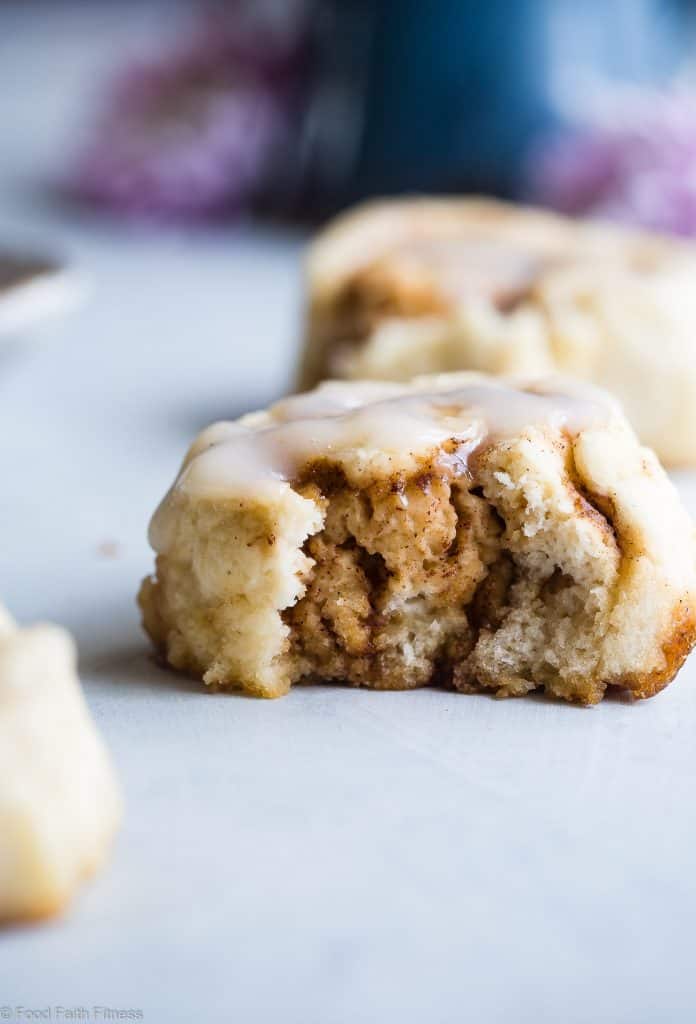 The BEST Easy Dairy Free Gluten Free Vegan Cinnamon Rolls - You will never believe that these  Cinnamon Rolls are better for you, gluten free/dairy free/egg free and under 200 calories! Soft, tender and perfectly sweet and spicy! | #Foodfaithfitness | #Glutenfree #Healthy #Vegan #DairyFree #EggFree