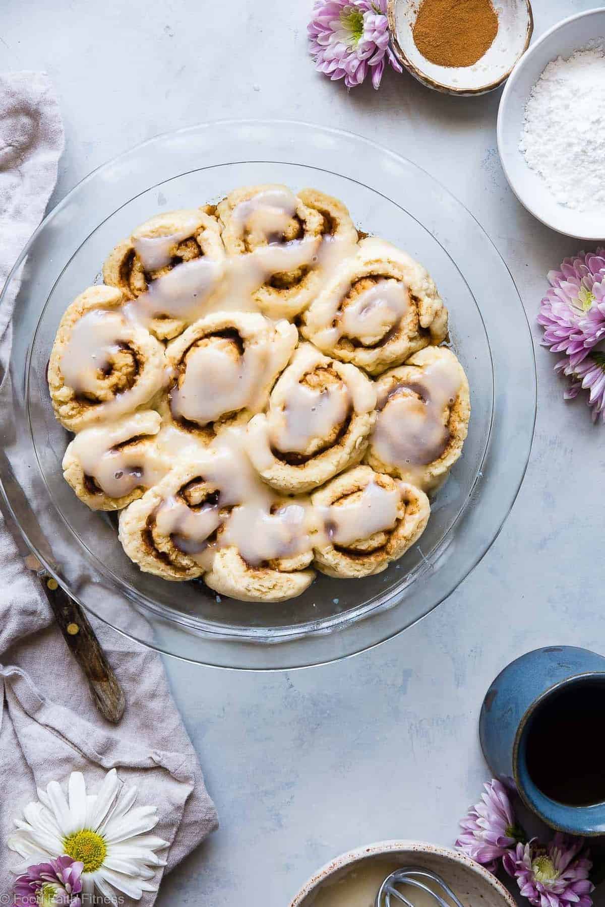 The BEST Easy Dairy Free Gluten Free Vegan Cinnamon Rolls - You will never believe that these  Cinnamon Rolls are better for you, gluten free/dairy free/egg free and under 200 calories! Soft, tender and perfectly sweet and spicy! | #Foodfaithfitness | #Glutenfree #Healthy #Vegan #DairyFree #EggFree
