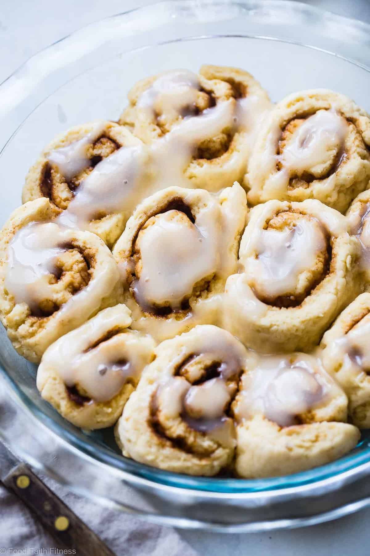 The BEST Easy Dairy Free Gluten Free Vegan Cinnamon Rolls - You will never believe that these  Cinnamon Rolls are better for you, gluten free/dairy free/egg free and under 200 calories! Soft, tender and perfectly sweet and spicy! | #Foodfaithfitness | #Glutenfree #Healthy #Vegan #DairyFree #EggFree
