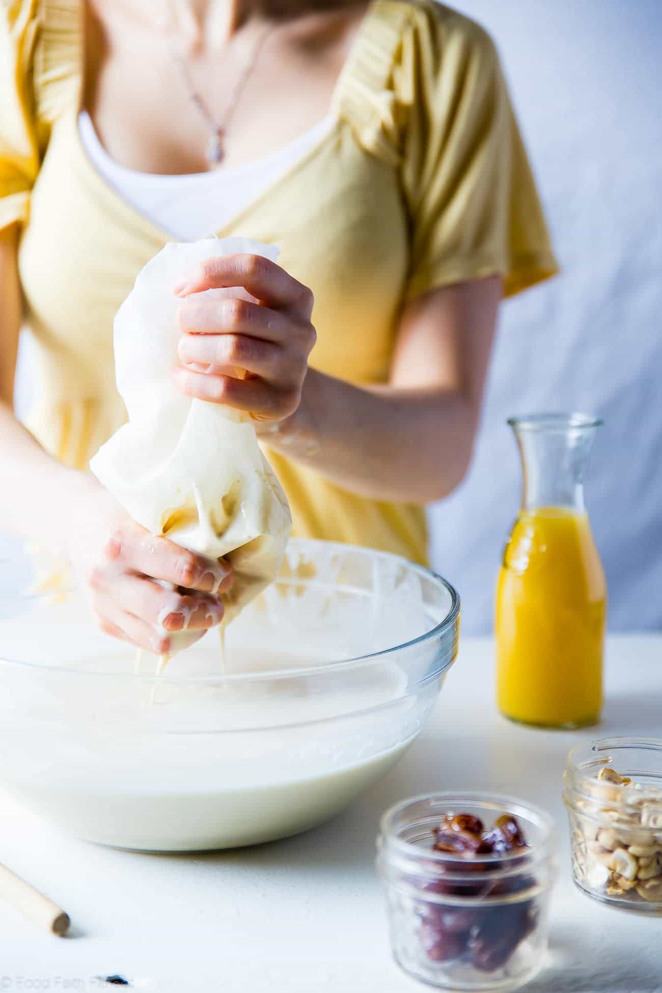 Creamsicle Cashew Milk - This quick and easy, 4 ingredient cashew milk recipe tastes like a creamsicle! It's a paleo, vegan and whole30 compliant drink that tastes better than store bought! | Foodfaithfitness.com | @FoodFaithFit