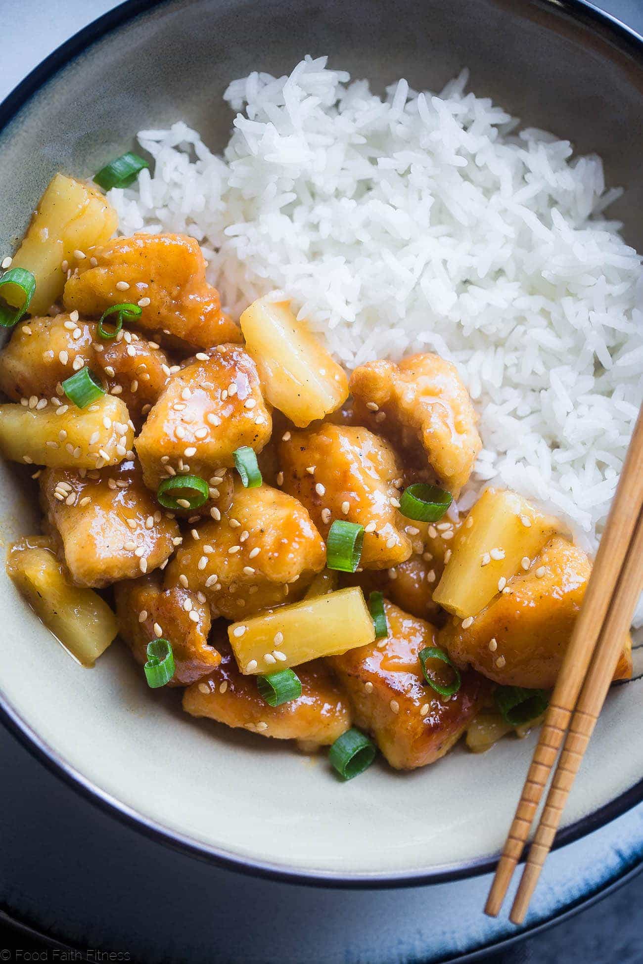 Whole30 Firecracker Pineapple Chicken - This healthy, sweet and spicy chicken is way better than takeout! A gluten free, paleo and whole30 cimpliant dinner that is always a crowd pleaser! | Foodfaithfitness.com | @FoodFaithFit